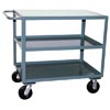 3 Shelf Reinforced Steel Service Cart w/ Standard Handle, 30" Wide
