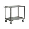 Stainless Steel 2 Shelf Cart w/ Standard Handle & Steel Rigs, 24" Wide