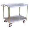 Stainless Steel 2 Shelf Service Cart w/ Flush Right Side, 18" Wide