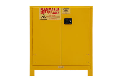 Flammable Safety Cabinet, Legs, 30 Gallons (114L), Manual Close Doors