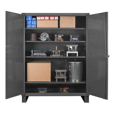 Heavy Duty Solid Door Cabinet with Adjustable Shelves - 60"W x 24"D x 78"H