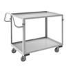 Lips Up Stainless Steel Stock Carts, 22"W w/ 2 Shelves & 4" Polyurethane Casters