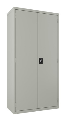 Welded Steel Combo Wardrobe Cabinet, 3 Adjustable Shelves, 1 Fixed Shelf, 36"W x 18"D x 72"H