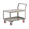 Sloped Handle Heavy-Duty Utility Cart , Flush Top Shelf, 6" Polyurethane Casters, 3,600 lbs. Capacity