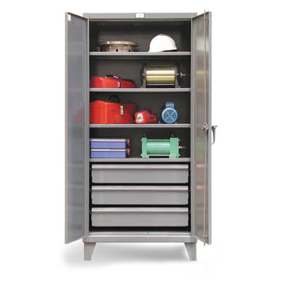 Industrial 36" Wide Cabinet With 3 Lower Drawers
