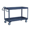 3" Deep Lipped Service Cart w/ 2 Shelves & Ergonomic Handle, 18" Wide