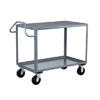 2 Shelf Ergonomic Handle Reinforced Steel Cart, 30" Wide, 2,400 lb. Capacity