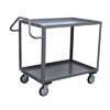 2 Shelf Ergonomic Handle Steel Service Cart, 24" Wide