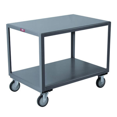 2 Shelf Mobile Table, 1,200 lb. Capacity, 24" Wide