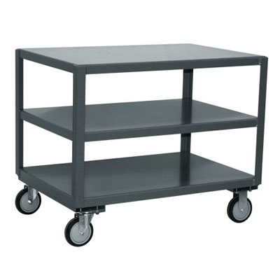 3 Shelf Reinforced Mobile Table, 1,200 lb. Capacity, 36" Wide