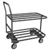 2 Shelf Low Profile Cart w/ Square Tubular Handle, 24" Wide