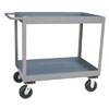 3' Deep Lipped Reinforced Service Cart w/ 2 Shelves, 18' Wide, 2,400 lb. Capacity