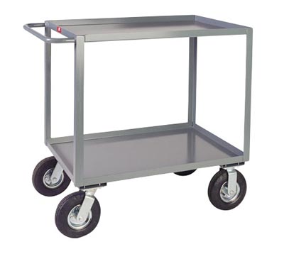 2 Shelf Steel Vibration Reduction Cart w/ Standard Handle, 30" Wide, 1,200 lb. Capacity