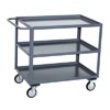 3 Shelf Steel Service Cart w/ Standard Handle, 18' Wide