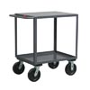 2 Shelf Steel Reinforced Service Cart w/ Standard Handle, 24' Wide, 4,800 lb. Capacity