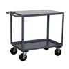 2 Shelf Steel Reinforced Service Cart w/ Standard Handle, 24' Wide, 2,400 lb. Capacity