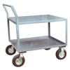 2 Shelf Offset Handle Low Profile Vibration Reduction Steel Cart, 24' Wide