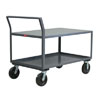 2 Shelf Reinforced Low Profile Steel Cart w/ 8" Phenolic Casters, 24" Wide, 4,800 lb. Capacity