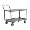 Stainless Steel Low Profile Cart w/ Raised Offset Handle, Steel Rigs & 5' Urethane Casters, 24' Wide