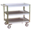 Stainless Steel 3 Shelf Service Cart w/ Flush Right Side, 24" Wide