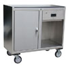 Stainless Steel Mobile Cabinet w/ 1 Door, 1 Drawer, Steel Rigs & 5" Urethane Casters, 24" Deep