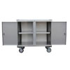 Stainless Steel Mobile Cabinet w/ 2 Doors, Middle Shelf, Steel Rigs & 5' Urethane Casters, 18' Deep