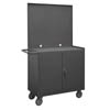Mobile Workstation with Lockable Storage Compartment & Pegboard Panel - 36'W