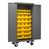 Mobile Cabinet with Hook-On Bins, 16 Gauge - 36'W x 24'D x 80'H