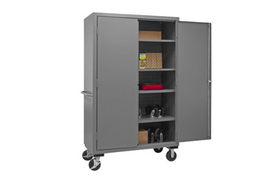Mobile Cabinet, 4 Shelves, 16 Gauge - 48" Wide