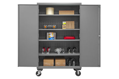 Mobile Cabinet, 4 Shelves, 16 Gauge - 48" Wide