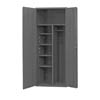 14 Gauge Janitorial Cabinet with Wardrobe/Broom Storage & Shelves - 36'W x 24'D x 84'H