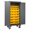 Mobile Cabinet with Hook-On Bins, 14 Gauge - 36'W x 24'D x 80'H