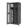 14 Gauge Janitorial Cabinet with Ventilated Doors, Wardrobe/Broom Storage & Shelves - 36'W x 24'D x 84'H
