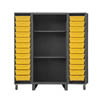 Extra Heavy Duty 12-Gauge 4' Deep Box Door Style Tilt-Bin Cabinet with Shelves and 36 Hook-On-Bins