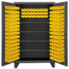 Extra Heavy Duty 12-Gauge 48'W Cabinet with 144 Bins and 4 Adjustable Shelves