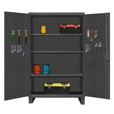 Extra Heavy Duty Pegboard & 3 Shelf Cabinet 