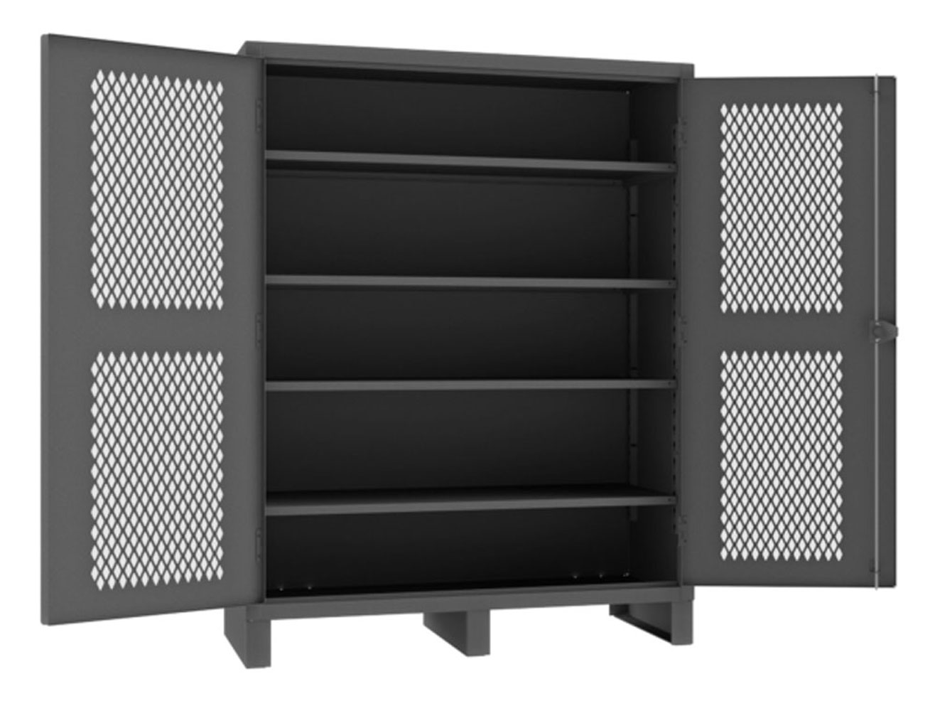 Strong Hold Extreme Duty 12 GA Bin Cabinet with 4 Shelves - 48 in. W x 24 in. D x 78 in. H - 46-BS-244