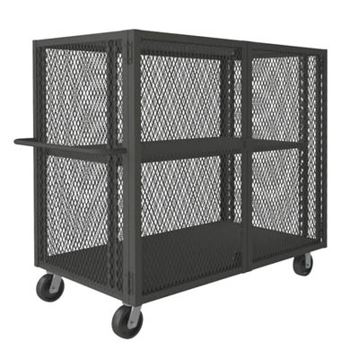 Mesh Style Security Trucks with Double Doors, 1 Shelf, 48-1/2"W x 32-1/16"D x 56-7/16"H