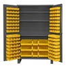 48' Wide Cabinet with 137 Bins & 3 Shelves (Flush Door Style)