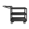 Order Picking Cart w/ 5" Polyurethane Casters & 3 Shelves, Lips Up