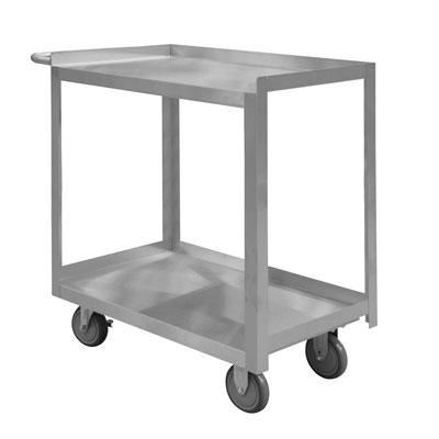 Stainless Steel Stock Carts|2 Shelves|5" Polyurethane Cstrs