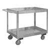 Lips Up Stainless Steel Stock Carts, 18'W w/ 2 Shelves & 5' Polyurethane Casters