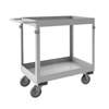 Lips Up Stainless Steel Stock Carts, 24'W w/ 2 Shelves & 4' Polyurethane Casters 