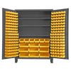 60' Wide Cabinet with 185 Bins & 3 Shelves, (Flush Door Style)