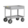 6' Cushion Load Deep Shelf Truck, 10' Solid Rubber Puncture-Proof Casters (1,200 lbs. capacity)
