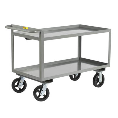 Lipped Shelf Merchandise Collector, 8" Mold-On Rubber Casters (2,400 lbs. capacity)