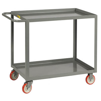 Welded Service Cart with Brakes, Lipped Shelves (1,200 lbs. capacity)