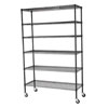 Mobile Chrome Wire Shelving - 48'W x 18'D x 72'H 