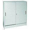 Desk Height Sliding Door Cabinet, 18" Deep- Available in Putty Only