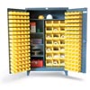 Bin Storage Cabinet With Half-Width Shelves
